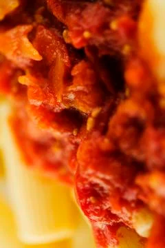 Rigatoni with the sauce Stock Photos