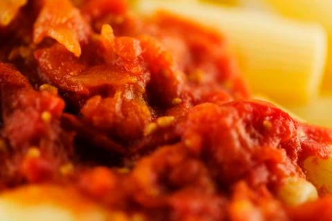 Rigatoni with the sauce Stock Photos