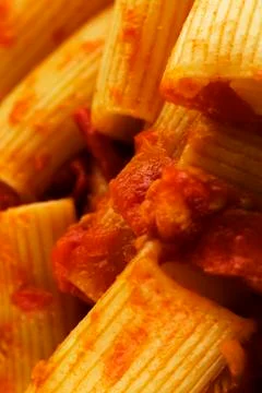 Rigatoni with the sauce Stock Photos