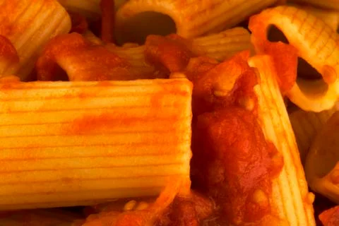 Rigatoni with the sauce Stock Photos