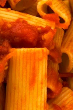 Rigatoni with the sauce Stock Photos
