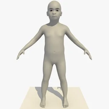 Rigged 5 Year Old African Boy 3D Model