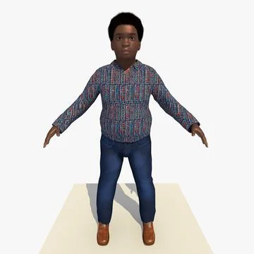 Rigged African Fat Boy (TONY) 3D Model