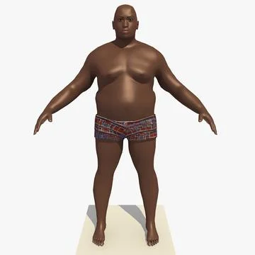 Rigged African Fat Man (Albert) 3D Model