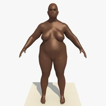 Rigged African Fat woman (April) 3D Model