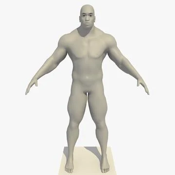 Rigged African Muscle Man 3D Model