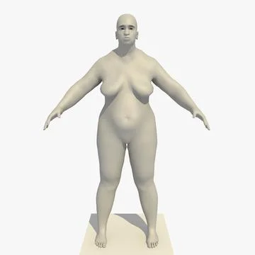 Rigged African Obese Old Woman Version 2 3D Model
