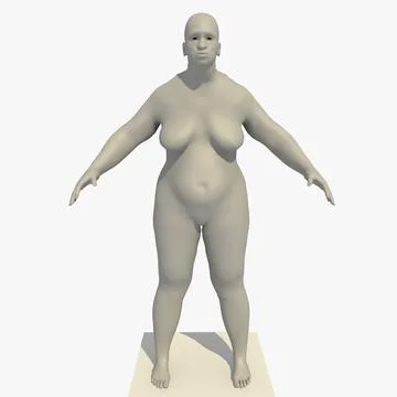Rigged African Obese Old Woman 3D Model