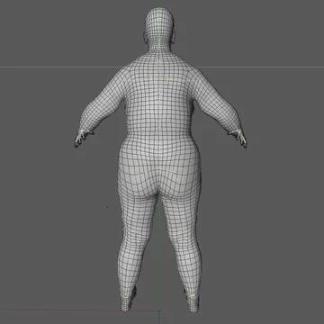 3d Model: Rigged African Obese Old Woman #91528845 