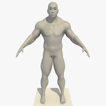 Rigged Asian Muscle Man 3D Model