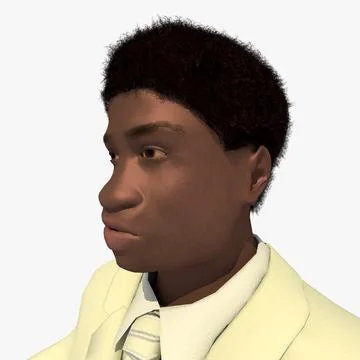 3D Model: Rigged Black Business Man In a White Suit #91387771