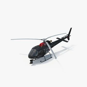 Rigged News Helicopter 3D Model