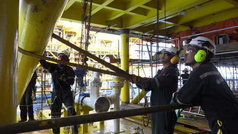 Rigging And Lifting Activities. Stock Footage 159144945