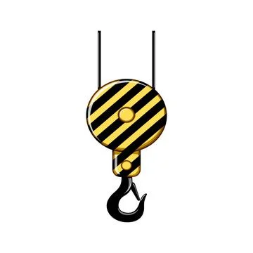 Rigging crane hook cartoon vector illustration Stock Illustration