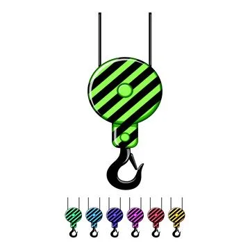 Rigging crane hook cartoon vector graphic Stock Illustration