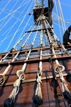 Rigging of El Galeon Foto stock