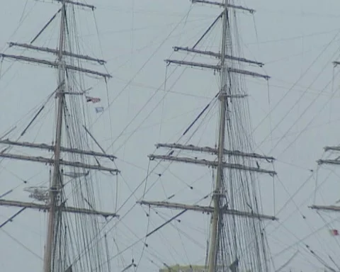 Rigging four-masted steel barque STS Sedov (Russia) Stock Footage 169291127