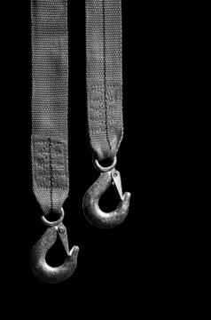 Rigging rope with hook Stock Photos