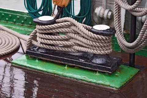 Rigging of a sailboat closeup Stock Photos