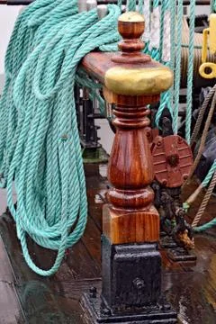 Rigging of a sailboat closeup Stock Photos