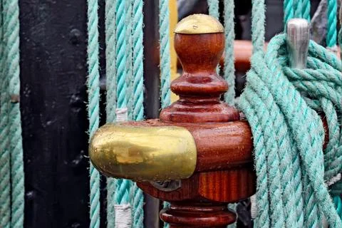 Rigging of a sailboat closeup Stock Photos