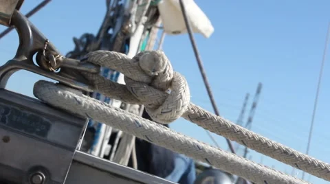 Rigging on Sailboat Stock Footage 58761084