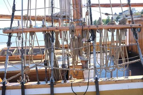 Rigging on a Sailing Ship Stock Photos
