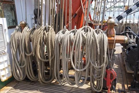 Rigging on a ship Stock Photos