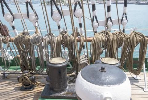 Rigging on a ship Stock Photos