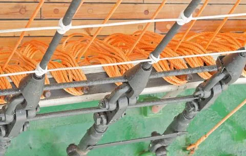 Rigging on a ship Foto stock