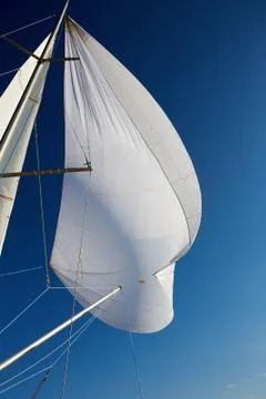 Rigging the symmetric spinnaker Stock Photos