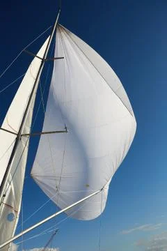 Rigging the symmetric spinnaker Stock Photos