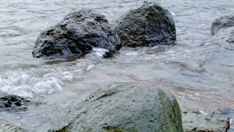 Right above waves macro 3 Columbia River Gorge Oregon 86 Stock Footage 81857724