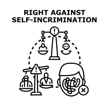 Right against self incrimination protecting legal defense Stock Illustration