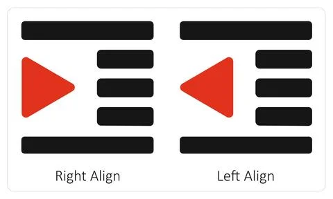 Right Align and Left Align Stock Illustration