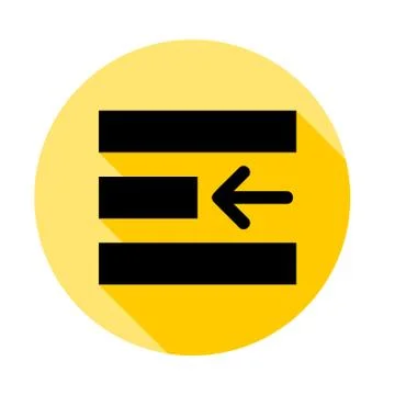 Right alignment, text outline icon in long shadow style Stock Illustration