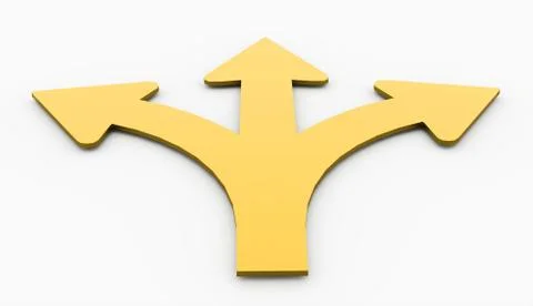 Right and left curve arrow rendered isolated on white background Stock Illustration