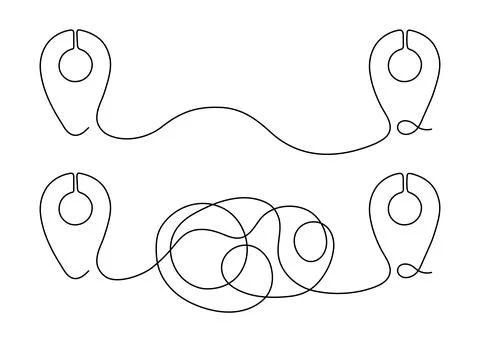 Right and tangled path outline with location point on map, plan of road way d Illustrazione stock