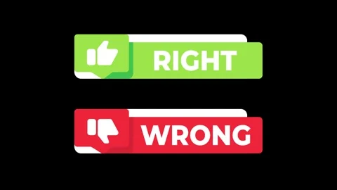Right and Wrong Animated Thumbs Up and Down Icons on Black and Blue Background Stock Footage 310848976