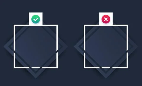 Right and wrong banner, dark design Stock Illustration