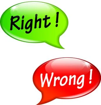 Right and wrong bubbles Stock Illustration