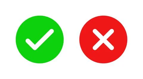 Right and Wrong icon. Check mark icon set vector illustration. Stock Illustration