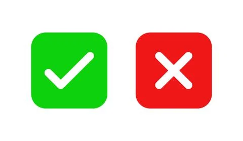 Right and Wrong icon. Check mark icon set vector illustration. Stock Illustration