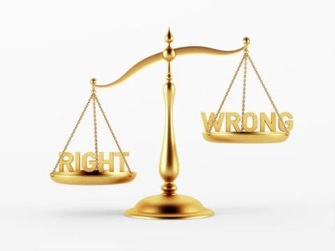 Right and Wrong Justice Scale Concept Stock Illustration