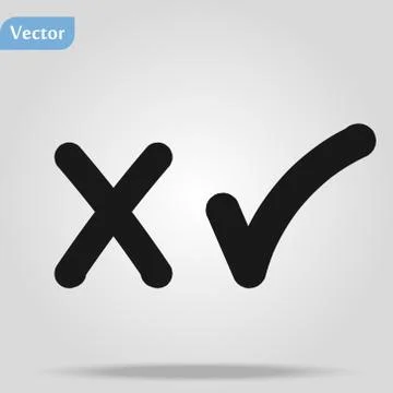 Right And Wrong Mark Vector EPS 10, Great for any use. Cross Check Mark Symbo Stock Illustration
