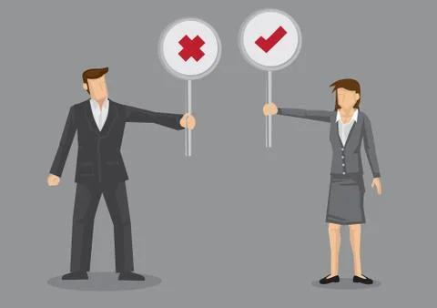 Right and Wrong Options Vector Illustration Stock Illustration