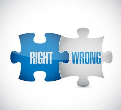 Right and wrong puzzle pieces sign Stock Illustration
