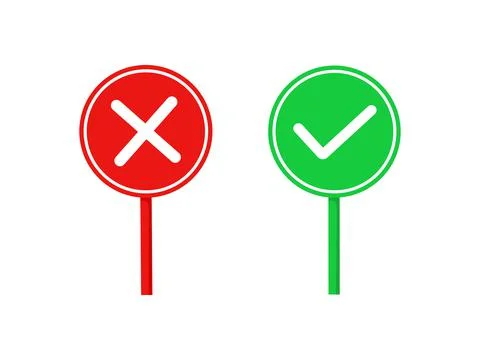 Right and wrong. Right and wrong icon isolated on a white background Stock Illustration