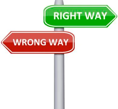 Right and wrong way Photos