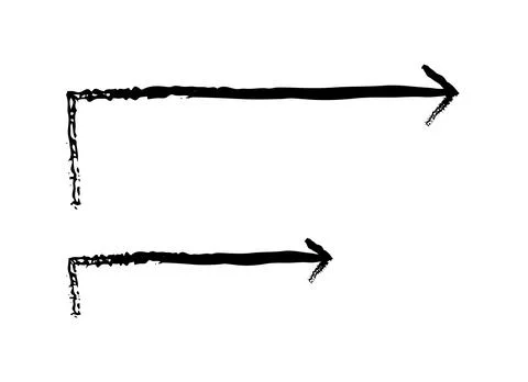 Right-angle arrows turn right grunge doodle design element set 스톡 일러스트